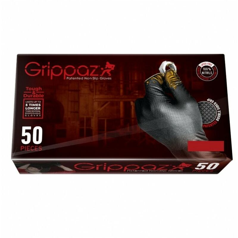 [G95-BLK-L] 50 Gants Grippaz Nitrile Noirs Taille L